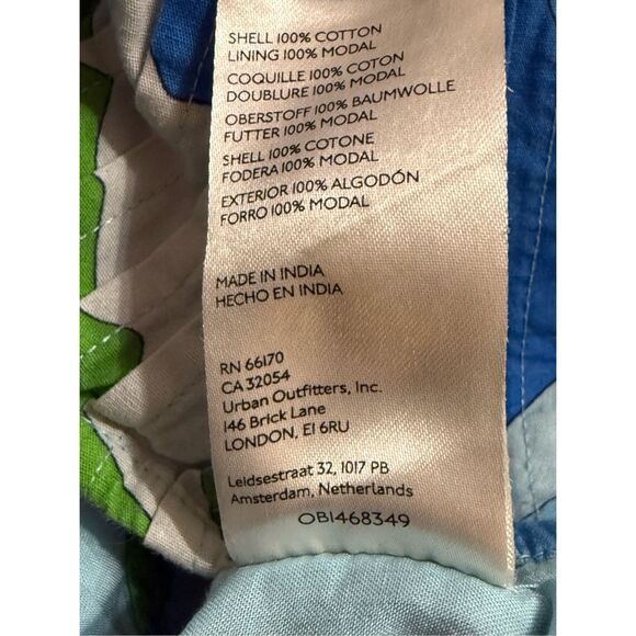 Maeve by Anthropologie Puff-Sleeve Cropped Blouse Tropical Floral Ruffle Sz  M B - Picture 13 of 13